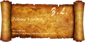 Zobay Lóránt névjegykártya