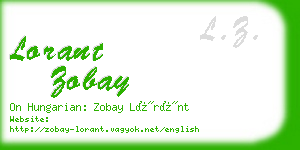 lorant zobay business card